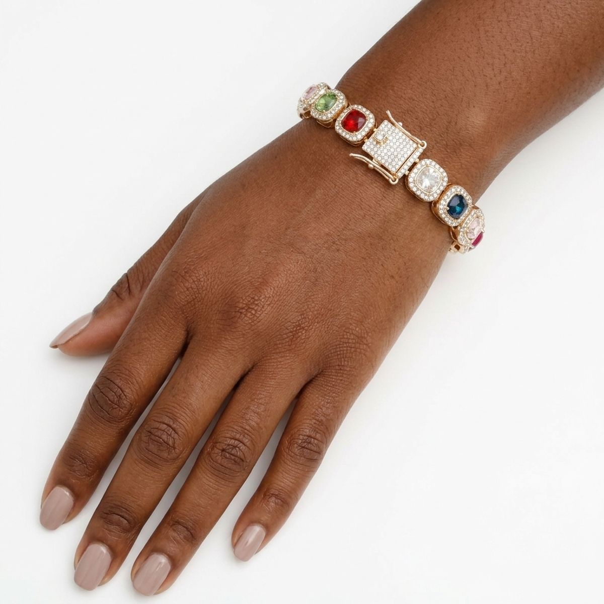 Tennis Colorful Cushion Cut Crystal Luxe Bracelet