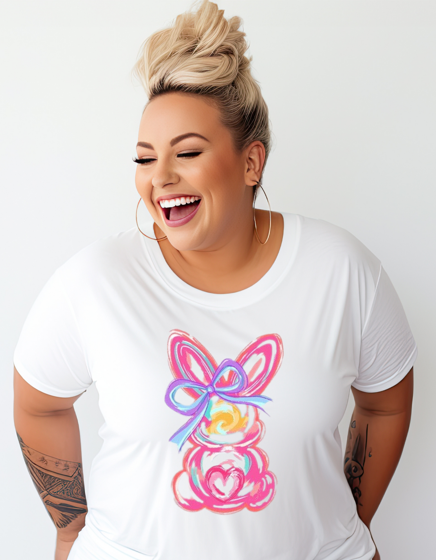 Brushstroke Easter Bunny Graphic Plus Tee