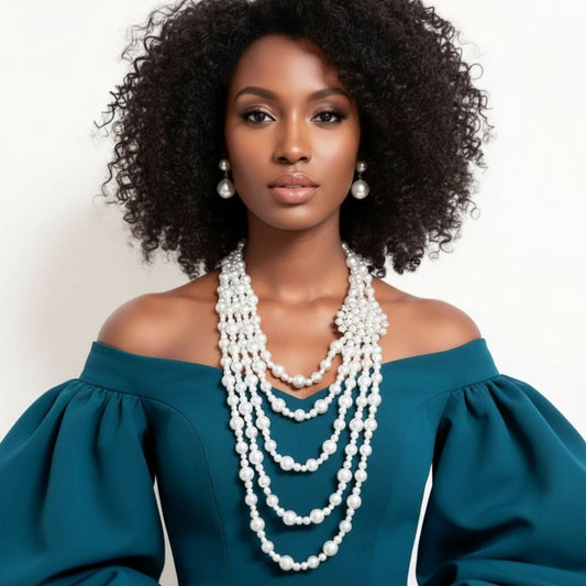 Elegance in White: Pearl Brooch Necklace