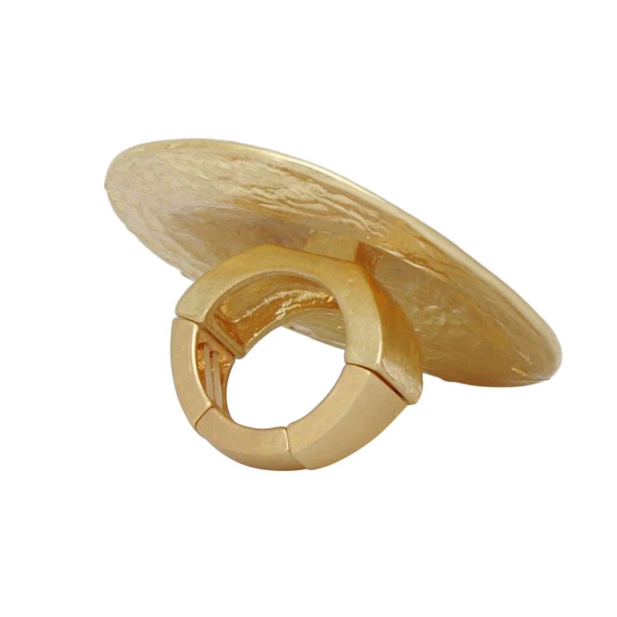 Ring XL Fierce Tribal Matte Gold Industrial Round