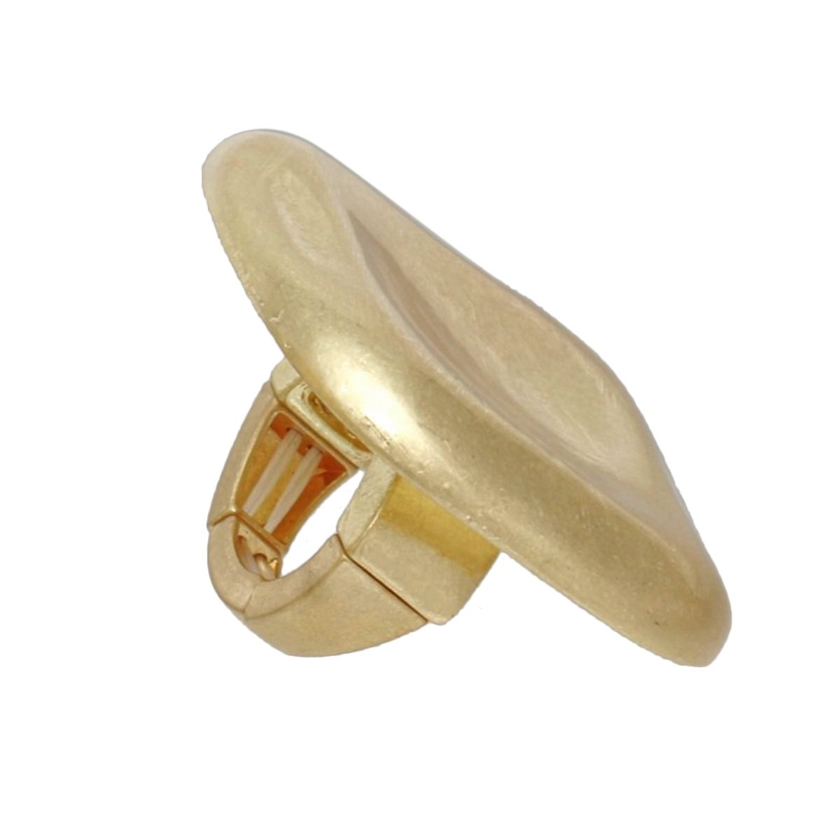 Ring XL Industrial Tribal Matte Gold Square